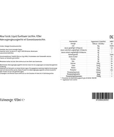 NOW Liquid Sunflower Lecithin 473ml - Vegan, Lab-Tested, Soy-Free, Gluten-Free, Non-GMO - Buy Online on GoSupps.com