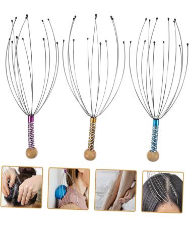 BaUpretty 3-in-1 Handheld Scalp Massage Device for Hair Growth | 20 Finger Scratches | Wooden & Steel Wire Design for Ultimate Relaxation & Easy Use - Buy Online on GoSupps.com