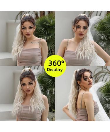 Platinum Blonde 24-Inch Oefei Ponytail Extension - Natural Synthetic Hair Braid with Velcro Fastener for Women - Buy Online on GoSupps.com