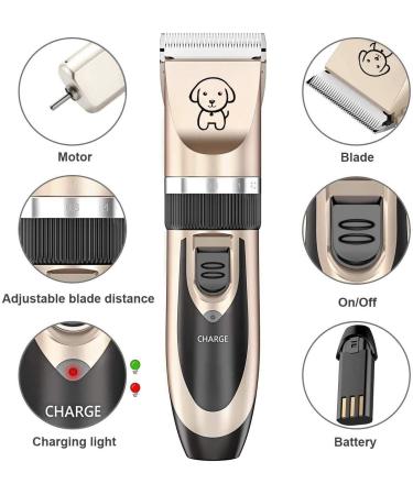 Qingxian Dog Clippers Pet Grooming Clipper Kits Low Noise Rechargeable Cordless Quiet Cat Dog Groomer Tool Professional Hair Trimmer Razor Blades with Combs Scissor - Buy Online on GoSupps.com