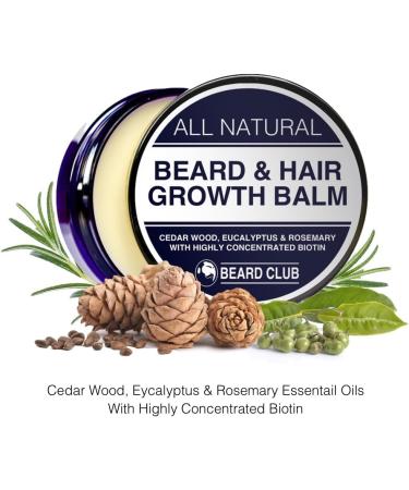 Bart and Hair Growth Balm with Biotin - Cedar Wood Eucalyptus & Rosemary Fragrance - Optimal Solution for Uneven Beard - Buy Online on GoSupps.com