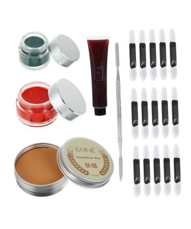 Ipetboom Scar Makeup Tools Vampire Makeup Wax Fake Scab Blood Makeup with Spatula Effects Wax Scar Gel Fake Wounds Wax Scar Wax Tools Stainless Steel Special Effects Lacquer Wax