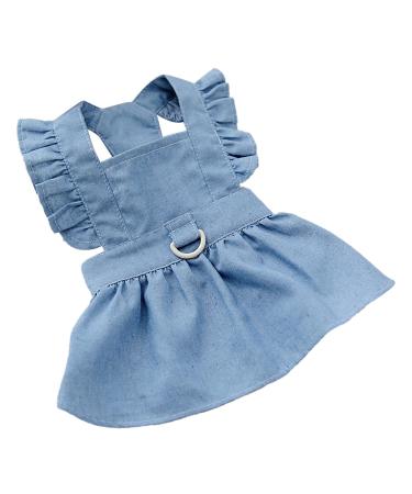 Dog Clothes Light Blue Comfortable Dog Dress for Spring (S) S light blue