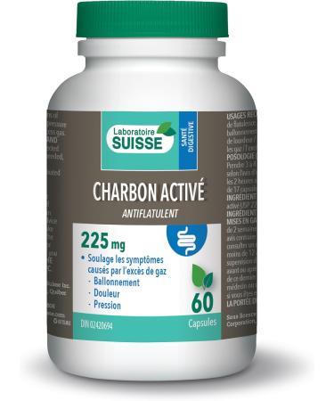 Laboratoire Suisse Activated Charcoal Excess Gas Relief & Antiflatulent 60 Capsules 60 count (Pack of 1) - Buy Online on GoSupps.com
