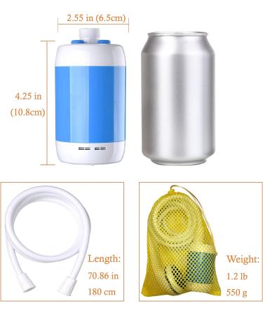 Iron Hammer Portable Blue Electric Camping Shower - Outdoor Handheld Shower - Buy Online on GoSupps.com