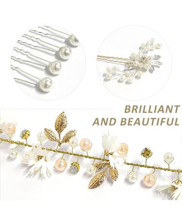 7-Piece Wedding Crystal Hair Needle & Pearl U Clip Adjustable Headband & Hair Jewelry for Weddings Birthdays Parties & Beach Celebrations - Buy Online on GoSupps.com