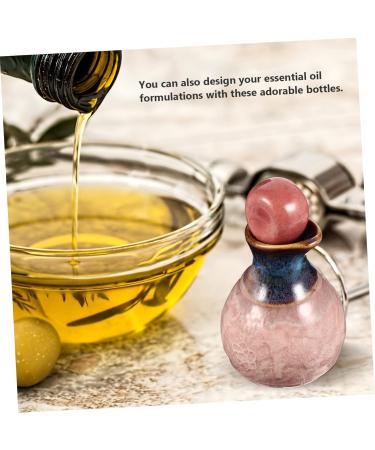 Ipetboom 5 Sets Aromatherapy Bottle Ceramic Cruet Essential Oil Bottle with Stopper Resin Pallet for Nail Art Essential Oil Container Ceramic Art Pottery Drip Bottle Ceramics Pink Filling - Buy Online on GoSupps.com