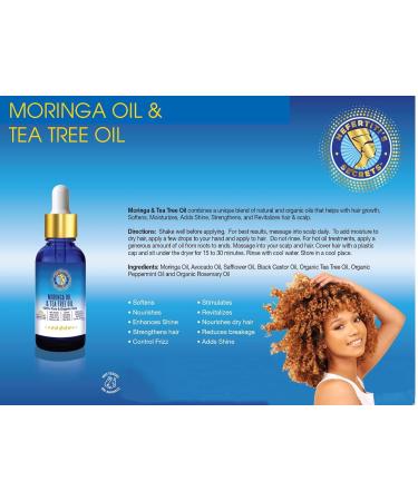 Nefertiti's Secrets Natural Moringa & Tea Tree Oil - 100% Pure for Hair & Scalp Revitalization - Relaxation & Skin Therapy - 2 Oz / 60 mL - Buy Online on GoSupps.com