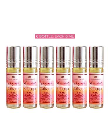 Al-Rehab Sabaya Concentrated Perfume Rollerball For Unisex 6 Ml/0.20 Oz (Pack Of 6) - Buy Online on GoSupps.com