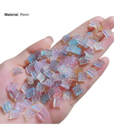 Buy SANWOOD 50Pc 3D Nail Art Bowknot Ornaments | Aurora Shiny Resin Glitter Rhinestones for DIY Manicure - International Shipping Available - Buy Online on GoSupps.com