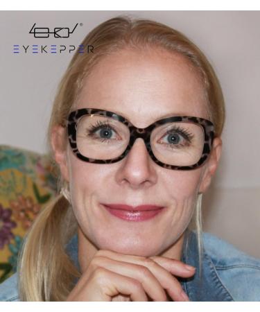 Eyekepper Fashion Reading Glasses for Women - Oversized Grey Tortoiseshell +2.50 | Stylish & Comfortable - Buy Online on GoSupps.com