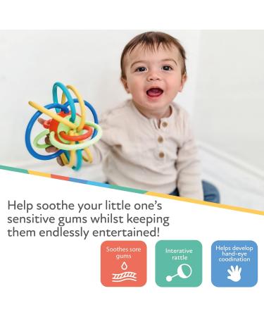 Nuby Lots A Loops Teething Ring | Built-in Rattle Toy | Refrigerator Safe | 3 Months+ | 1 Count - Buy Online on GoSupps.com