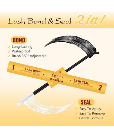 QUEWEL DIY Lash Extension Kit - Waterproof Lashes Clusters Applicator Tool Glue Remover for Natural Look at Home - Buy Online on GoSupps.com