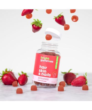 Hair Growth Gummies with Biotin 5000mcg + Vitamins C E & Zinc - Helps Prevent Hair Thinning & Loss - Stronger Hair Skin & Nails - Vegan Non-GMO - 60 Strawberry Gummies for Women & Men - Buy Online on GoSupps.com