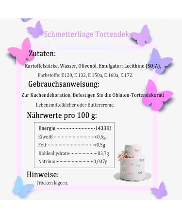 Alegre Edible Butterflies - 40 Colorful Cake & Cupcake Toppers for Weddings & Birthdays | International Shipping - Buy Online on GoSupps.com