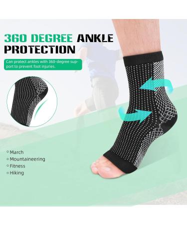 Soulitem Neuropathy & Plantar Fasciitis Compression Socks 2 Pairs - Ankle Support Brace for Pain Relief - Breathable & Anti-Slip - Men & Women (Black, S/M) - Buy Online on GoSupps.com