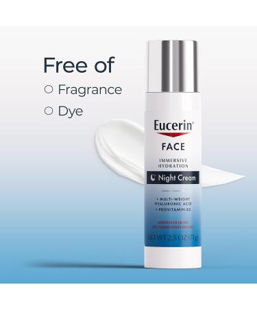 Eucerin Face Immersive Hydration Night Cream - Hyaluronic Acid & Provitamin B5 Anti-Aging Moisturizer for Smooth Skin 2.5 Oz - Shop Internationally Today - Buy Online on GoSupps.com
