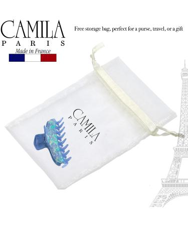 Camila Paris CP3312 Blue French Hair Clip for Women - Strong Hold Claw Clip for Thick, Curly, and Wavy Hair - Fashion Styling Accessory - Made in France - Buy Online on GoSupps.com