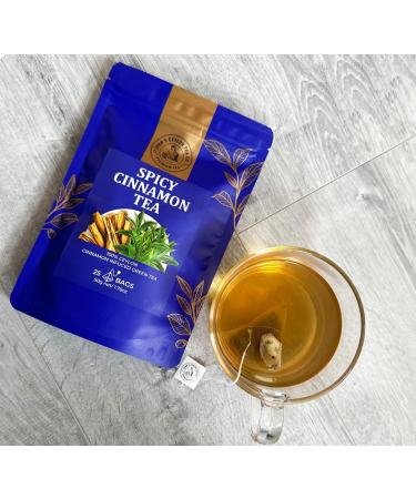 Ceylon Spiced Cinnamon with Green Tea Premium Herbal Tea Blend for Exquisite Aromatic Antioxidant Rich Green Tea Infusion (25 Tea Bags) Cinnamon & Green Tea 25 Tea Bags (Pack of 1) - Buy Online on GoSupps.com