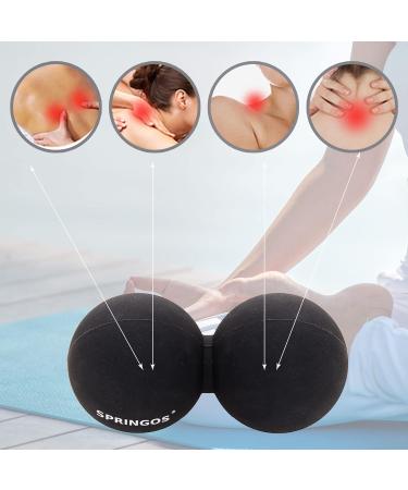 SPRINGOS Double Ball Duoball Massage Ball - Hardness: Hard 13 cm Black Twinball for Fascia Release - Buy Online on GoSupps.com
