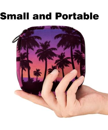 Portable Women's Binding-Up Bags - Menstrual Cup & Tampon Bags for Teens | Tropical Palm Silhouettes - Buy Online on GoSupps.com