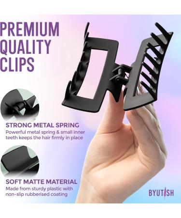 Byutish Square Hair Claw Clips for Thick Hair - 6 Pcs | Anti-Slip Strong Grip with Matte Finish | Stylish Hair Claws for Straight, Curly, Wavy Hair - Buy Online on GoSupps.com