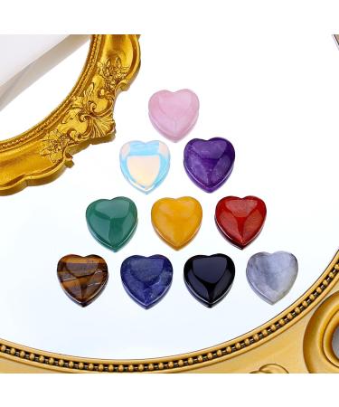 MAIBAOTA Topaz Healing Crystals Gemstones Pocket Gifts Heart-Shaped Nature Spiritual Energy for Women Men Reiki Divination Balancing Yoga Meditation 10PCS - Buy Online on GoSupps.com