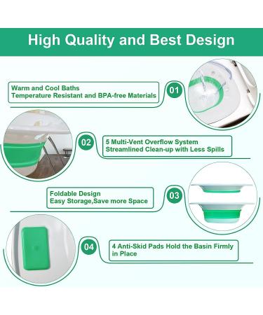 Sitz Bath for Hemorrhoids & Postpartum Care - Collapsible, Easy to Store Over The Seat Solution for Perineal Care | Treat Postpartum Wounds & Hemorrhoids Discreetly - Buy Online on GoSupps.com