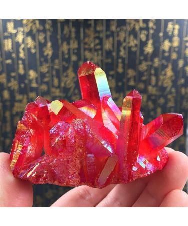Natural Red Quartz Cluster Crystal Gem Minerals Specimen Reiki Crystal Stone - Buy Online on GoSupps.com