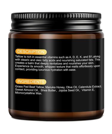Beef Tallow for Skin Tallow and Honey Balm 100% Organic Grass-Fed Beef Tallow Face Moisturizer with Raw Honey & Jojoba Oil Whipped Tallow Balm for Face Body Deep Nourish Soothe Dry Sensitive Skin - Buy Online on GoSupps.com