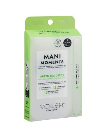 VOESH Mani Moments, Two Sets of Mani in a Box 3 Step + Nail File, Manicure Kit, Manicure Prep, Nail Kit, Nail Care, Hand Care, Nail Supplies, Home Manicure Green Tea