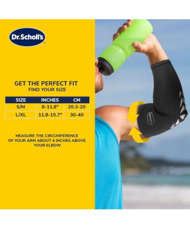 Dr. Scholl's Compression Elbow Sleeve for Pain Relief - Breathable Copper Infused Fabric (S/M) - All-Day Support for International Shipping - Buy Online on GoSupps.com