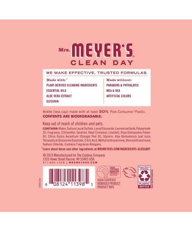 Mrs. Meyer's Dish Soap Rose Scent (16 fl oz) | Eco-Friendly & Effective | Shop Internationally - Buy Online on GoSupps.com