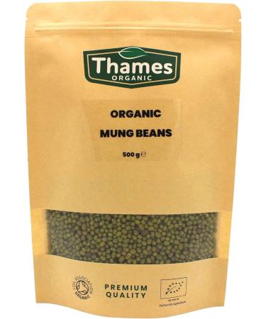 Organic Mung Beans 500g - High Fiber & Protein, Vegan & GMO-Free - Nutritious & Sustainable - Thames Organic - Buy Online on GoSupps.com