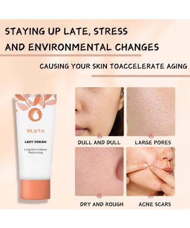 Tone-Up Cream For Skin Lightening Brighten Vitamin C Moisturiser for Face Long Term Make Up Hyaluronic Acid Moisturiser Lazy Facial Creams for WWomen All Skin Type Face&Body - Buy Online on GoSupps.com