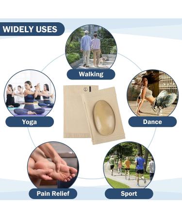 Compression Arch Support Sleeves with Gel Pad - Plantar Fasciitis Relief for Flat Feet and Fallen Arches - Universal Size (Beige) - Buy Online on GoSupps.com