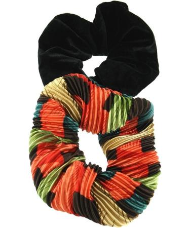 Zac's Alter Ego Set of 2 Hair Scrunchies - Crinkled 80's Inspired and Velvet Orange - Buy Online on GoSupps.com