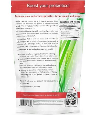 Cutting Edge Cultures Prebio Plus Prebiotic Fiber Powder Best Custom Blend of Organic Prebiotic Fibers Dietary Supplement 8 oz - Buy Online on GoSupps.com