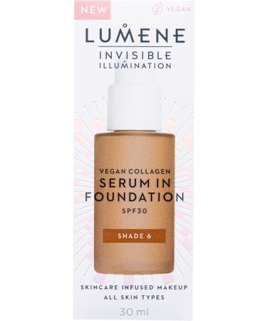 LUMENE Invisible Illumination Tinted Serum SPF30 with Vegan Collagen and Hyaluronic Acid Serum Shade 6 30 ml - Buy Online on GoSupps.com