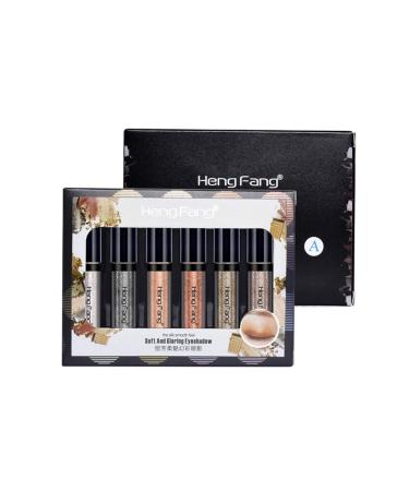 Xiaoyaoyou 6 Colors Eyeshadow SetWaterproof Eyeshadow Lasting Ombretto Suitable for Girls Cozy A:1-6#