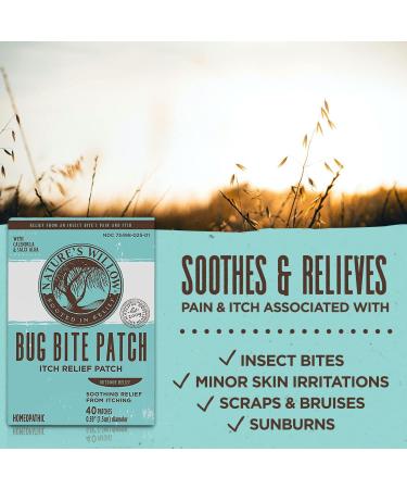 Nature's Willow All Natural Bug Bite Patches with White Willow Bark | 40-Count Anti Itch Relief for Mosquito & Spider Bites - Buy Online on GoSupps.com