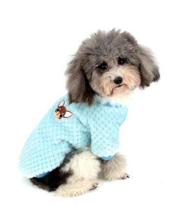 Zweitea dog sweater for small dogs fleece warm soft puppy sweater winter jackets winter jackets dog clothing pet chihuahua cats clothing blue s s (1 Pack) blue