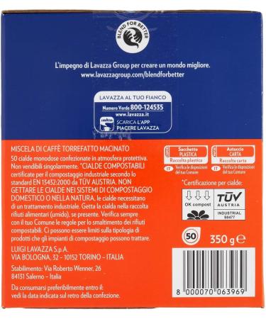Italian Gourmet Lavazza Caf Espresso Dosettes ESE 44 mm Intensit Forte 9/10 Pack 4 x 50 Dosettes Compostables (1400 g Total) + Italian Gourmet Polpa - Buy Online on GoSupps.com