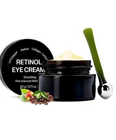 Eye Cream Retinol Under Eye Cream for Puffiness and Bags Under Eyes Dark Circles Firming Cream Tightening Lifting Sagging Skin with LIFTONIN Caffeine Collagen Peptides Vitamin E - 0.71 oz 0.71 Fl Oz (Pack of 1)