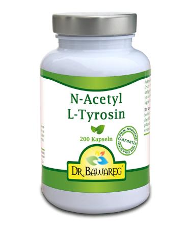 N-Acetyl L-Tyrosine - 200 vegan capsules 500mg each - no additives - Dr. Bawareg - made in Germany