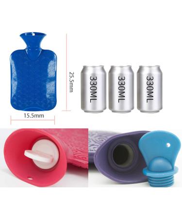 Elonglin Hot Water Bottle with Velvet Cover - 1000ML Explosion-proof PVC Eco-Friendly 25.5CM x 15.5CM - Perfect for Comfort & Warmth - Buy Online on GoSupps.com