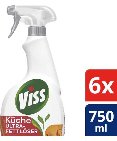 V VISS Power + Shine Cleaner Spray | 100% Natural Kitchen Grease Cleaner | 6x750ml Pack for Radiant Cleanliness - Buy Online on GoSupps.com