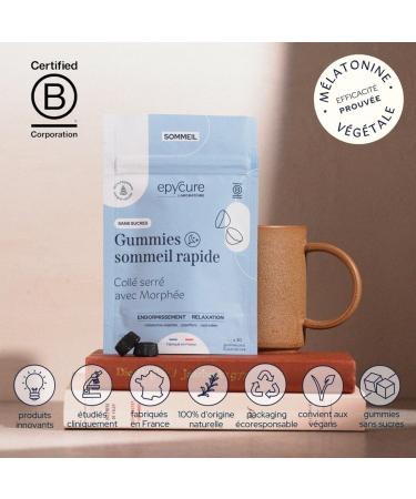 EPYCURE - Fast Sleep Gummies Without Sugars - Faster Sleep Relaxation Restorative Sleep - 100% Natural - St. John's Wort Indian Nard Passionflower - 15 Day - Vegan - Made in France - Buy Online on GoSupps.com
