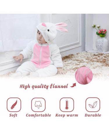 Doladola Baby Boy's Girl's Animal Hooded Onesie Toddler Jumpsuit - White Rabbit, 24-30 Months - Buy Online on GoSupps.com