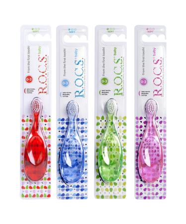 R.O.C.S.- toothbrush for babies - 0 to 3 years - safe and effective oral care baby toothbrush (color cannot be selected)